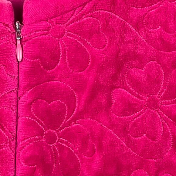 Diamond Tea women Large Bath Robe House coat Dress Vintage Pink Long floral Flaw - Picture 4 of 15